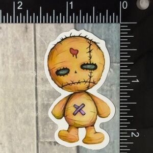 🌀10/$10🌀 Creepy Cute Voodoo Doll Reusable Waterproof Vinyl Sticker Decal